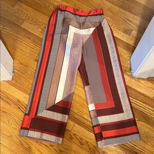 Lafayette 148 New York Multicolor Geometric Cropped Pants
